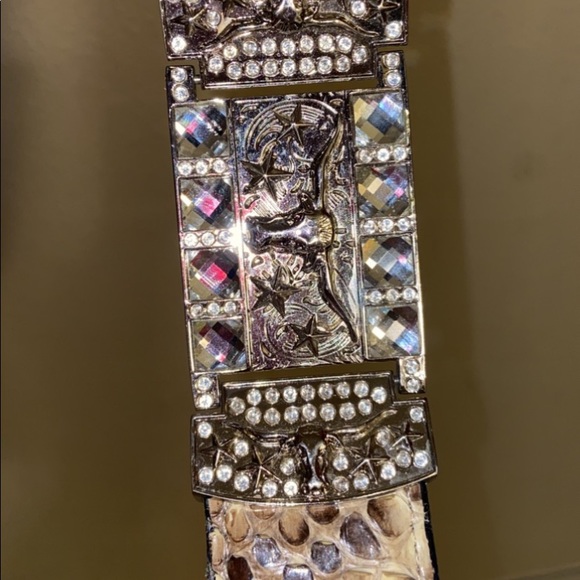 Python belt with rhinestone very sparkling - Picture 3 of 6